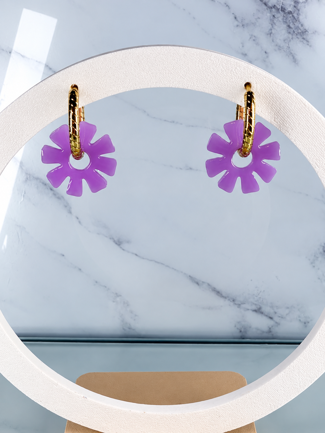 Pampilles Fleurs Graphiques – 20 mm - résine epoxy