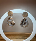 Boucles d’oreilles marron effet pierre