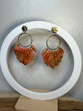 Boucles d’oreilles rouge et dorée