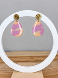 Boucles d’oreilles gouttes – crème, pêche & vieux rose