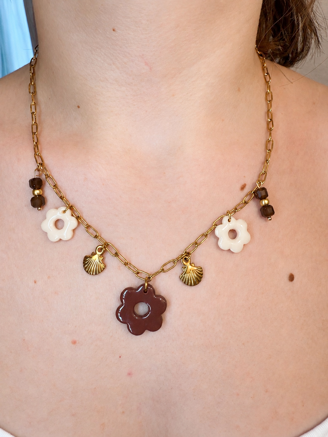 Collier acier inoxydable et pampilles