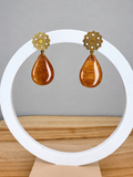 Boucles d’oreilles gouttes ambrées
