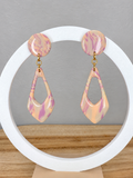 Boucles d’oreilles pendantes marbrées – crème, pêche & vieux rose