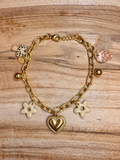 Bracelet en acier inoxydable, marron ￼