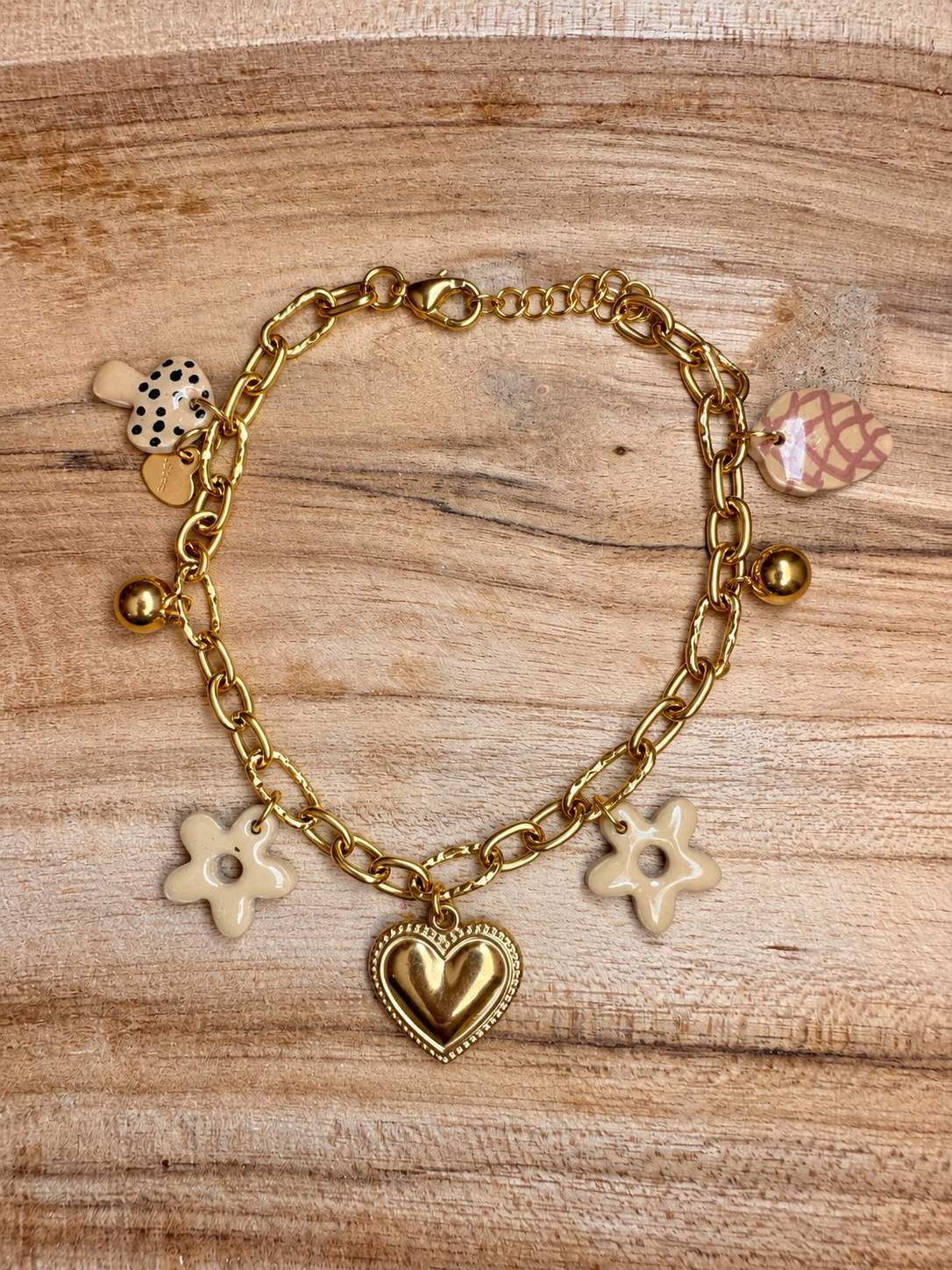 Bracelet en acier inoxydable, marron ￼