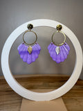 Boucles d’oreilles coquillages violette