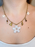 Collier en acier, inoxydable, Pampille et perles de pierre naturelles